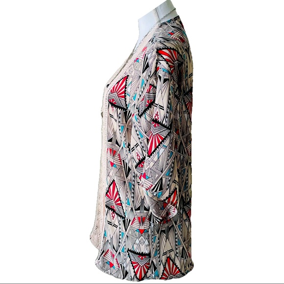 🔥SALE Xhilaration kimono crochet lace Art Deco size XS boho - Picture 8 of 14
